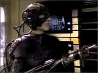 Borg interfacing with the Enterprise-D Computers