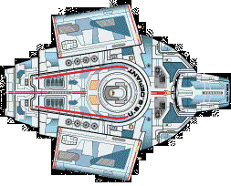 USS Defiant overhead view