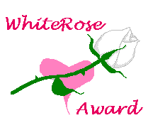 WhiteRose Award rose and heart