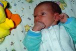 Aaron staring at Big Bird.