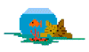 fish bowl and kitten