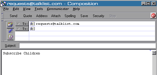 Example of subscribe e-mail