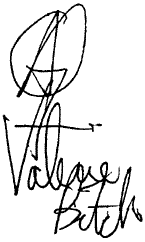 Valerie's autograph