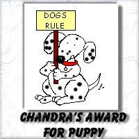Chandra's puppy award
