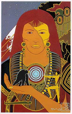 The Legend of the Bearwalker,1976. 49.5x68.5cm. Copyright Painting by Del Ashkewe.