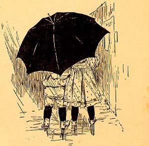 Kids Under an Umbrella
