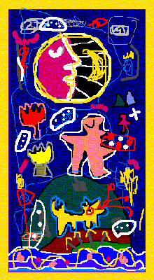 Moon, Wanderer, Dog