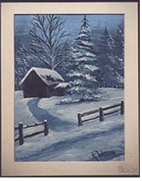 winter scene painting