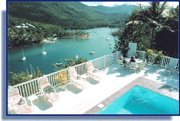 Marigot Bay - Saint Lucia,St-Lucia,St. Lucia hotels inns lodging travel resorts accommodations holidays honeymoon Marigot Bay Caribbean