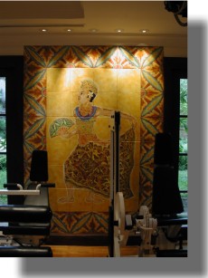 Ceramic tile mural in the Spa Gym