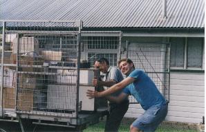 Dave and I packing up and heading into unknown territory.