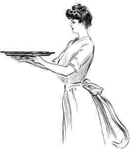 Woman with tray