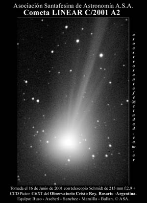 Un gran Cometa el "Linear C/2001 A2