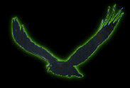 raven, wings up