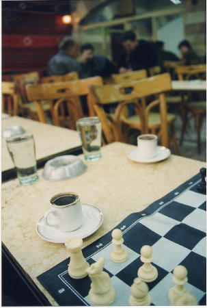 You can tell its' my table b/c Syrians prefer Shai (Tea) or Ahweh(Coffee) and Bacgammon over Chess
