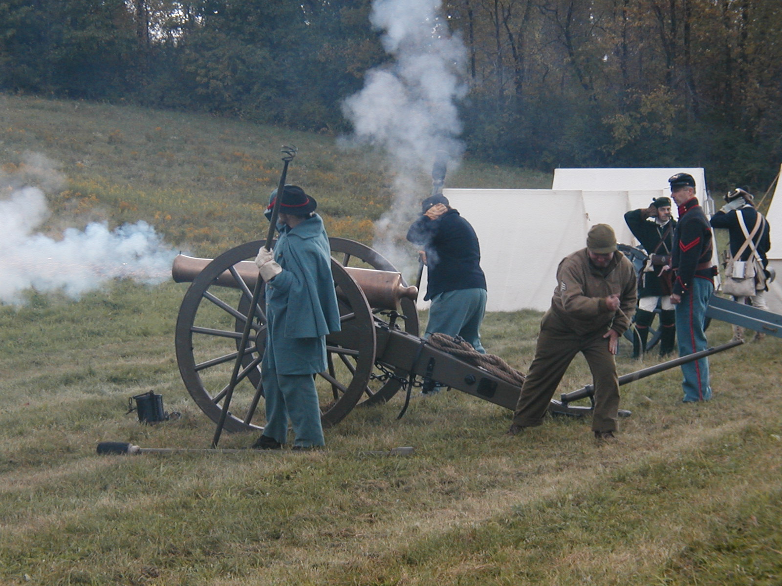 A 'time-warped' cannon firing from the LHA's 2003 Time Line event--South Shaftsbury, Vermont
