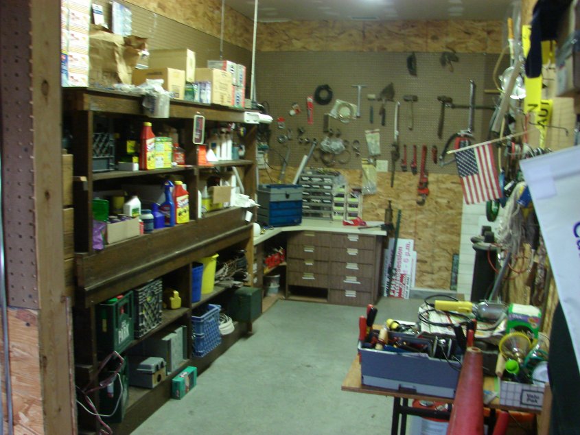 The workshop houses all of our tractors, golf carts, wood working ...
