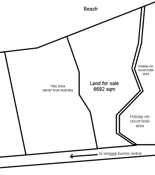 Map Lands for sale next Holiday Inn resort hotel Senggigi Beach Lombok