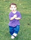 Aaron running through our front yard.