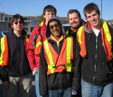 Brock Street North clean up crew Nov 1, 2008, l-r: Joe, John, Aditya, Brian, Andrew