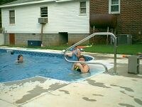 Having a great time at Mikes pool