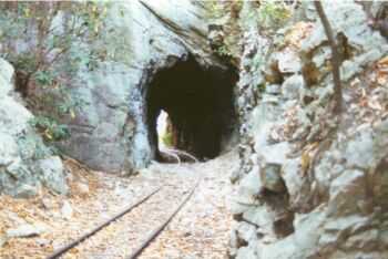 One of the three tunnels in the gorge