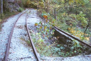 Looking down the narrow gauge tracks