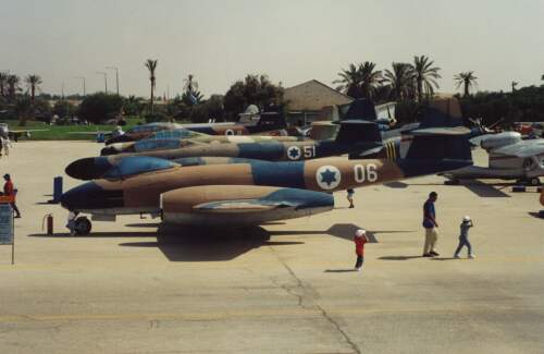 gloster meteors at the IAF museum, click to enlarge
