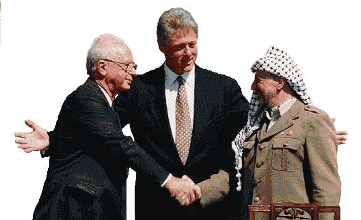 Rabin and Arafat shake hands