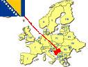 Map of Europe highlighting 
Bosnia/Herecergovina