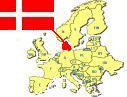 Map of Europe highlighting 
Denmark