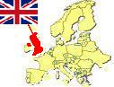 Map of Europe highlighting United 
Kingdom