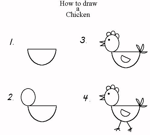 How To Draw Chickens Step By Step