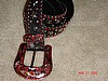 Kippy Big Cowboy Recessed Pave Buckle- Red crystals