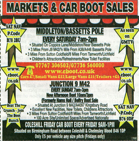 middleton and the belfry saturday sunday car boots and market 2009