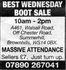 WEDNESDAY CAR BOOT A461 WALSALL ROAD BROWNHILLS 2008