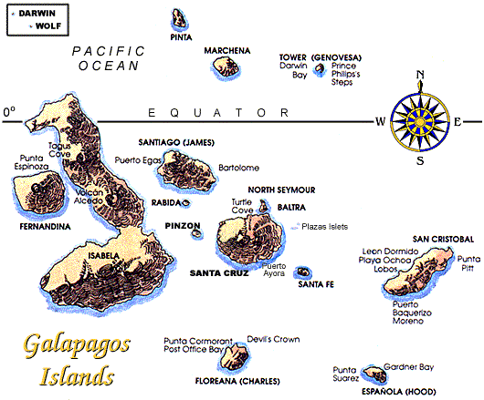 Map of the Galapagos Islands