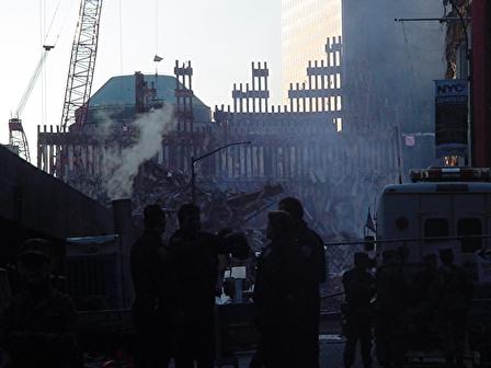 View of the wreckage from Broadway