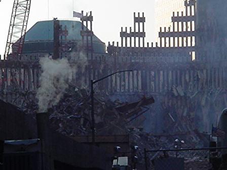 View of the wreckage from Broadway