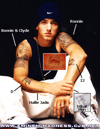 eminem tattoos 2010. eminem tattoos of hailie.