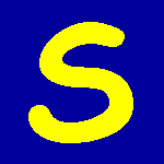 Animated picture of the letter S, Snake, Star