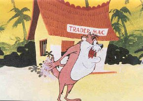Taz and Trader Mac Hut Cartoon