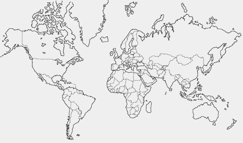Mapa politico mudo del Mundo con todos los paises para imprimir y colorear, recortar, etc., Dumb political map of the World with all countries to print and to color, to trim, etc