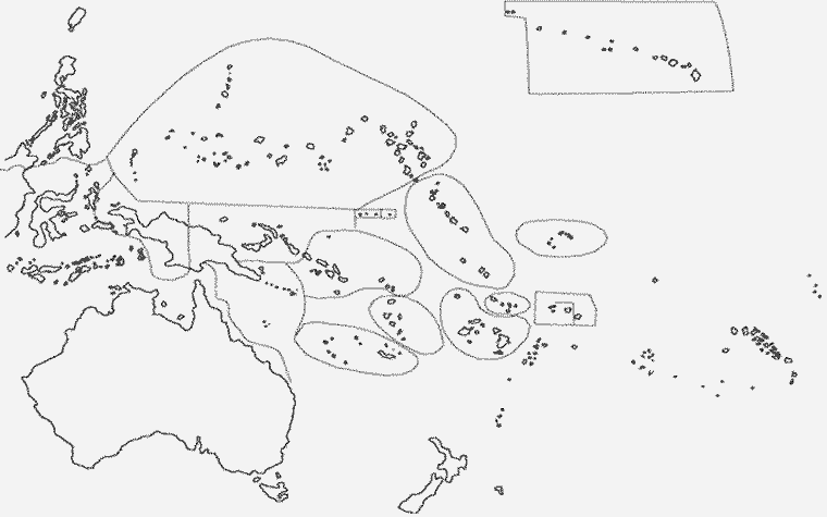 Mapa politico mudo de Oceania con todos los paises para imprimir y colorear, recortar, etc., Dumb political map of the Oceania with all countries to print and to color, to trim, etc.