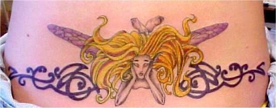 fairy tattoo on lower back artist unknown