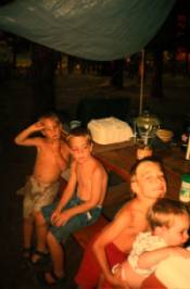 goofy kids at Long Lake