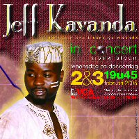 Flyer concert Jeff Kavanda 2 et 3 février 2005 au Vlaams Centrum voor Amateurkunsten (VCA) à Bruxelles (Belgique)