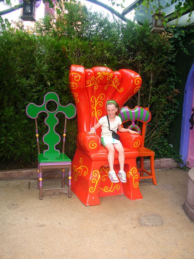 Isabelle Seating on a fancy chair in Paris