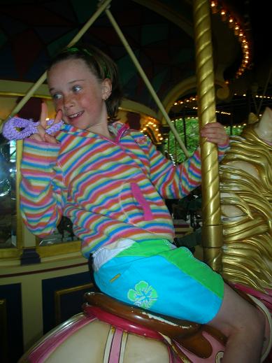 Isabelle at the Carousel in Disney, Paris 