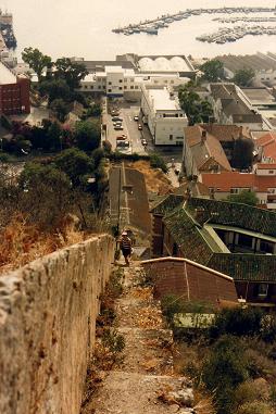 Steps and town of Gibraltar